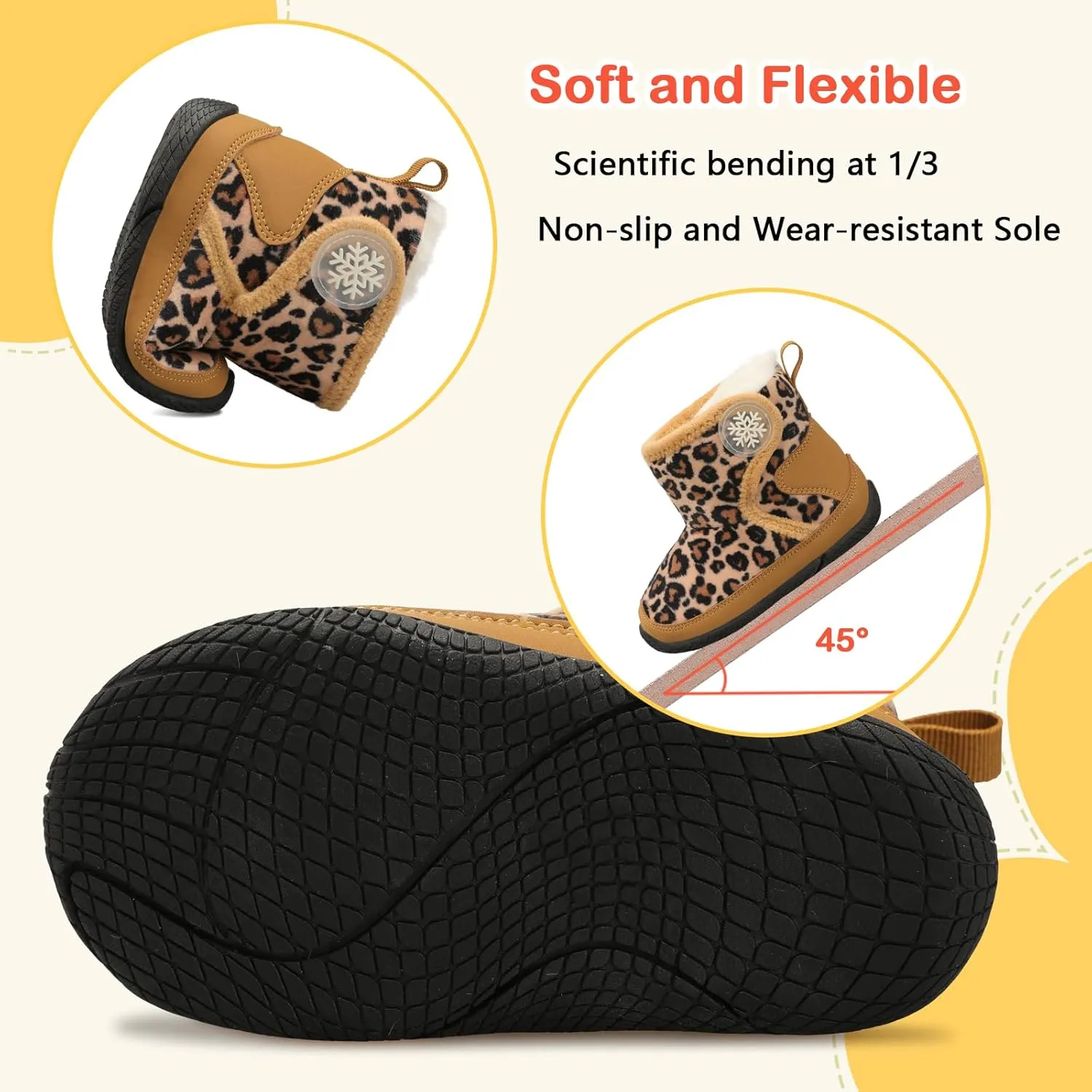 JIASUQI Baby Toddler Boots Warm Winter Boots Slippers for Toddler Boys Girls