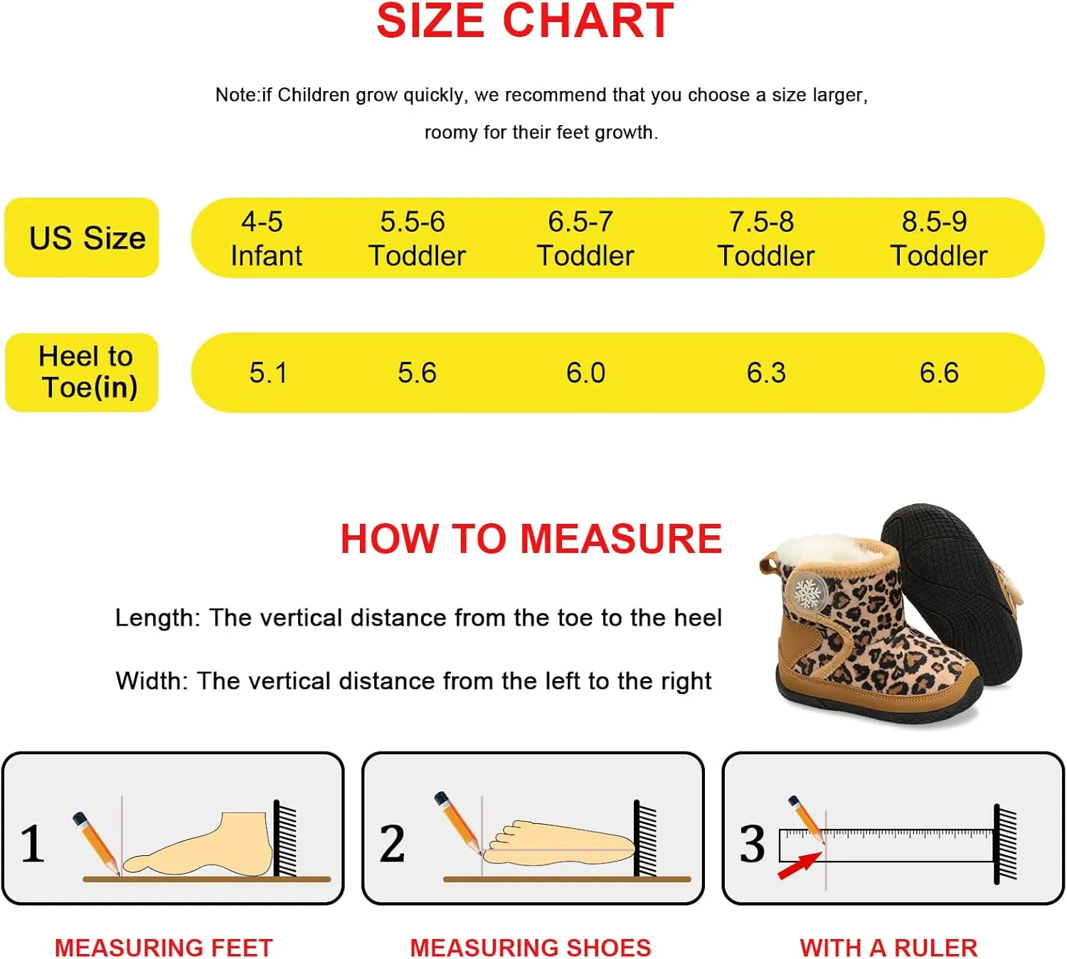 JIASUQI Baby Toddler Boots Warm Winter Boots Slippers for Toddler Boys Girls