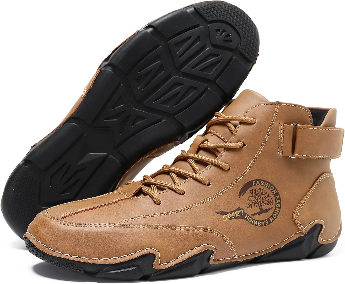 JiuQing Men's Chukka Boots Barefoot Flat Outdoor Walking Winter Booties Casual Loafers