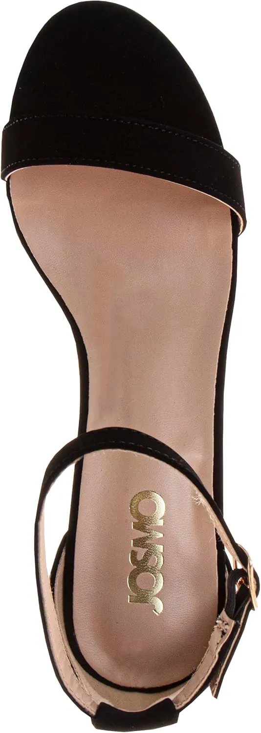 Josmo Women’s Platform Heels Open Toe Chunky Heels Comfy Block Heeled Sandals - Strappy 3.5 Inch Heels Comfy Dress High Heels