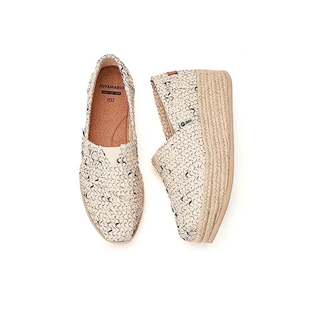 Joy & Mario Women's Slip-On Espadrille Glitters Loafers Wedges