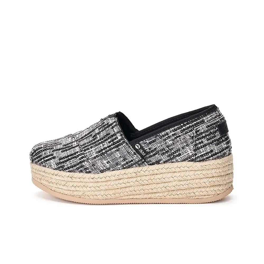 Joy & Mario Women's Slip-On Espadrille Glitters Loafers Wedges