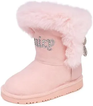 Juicy Couture Girls Winter Fur Boots Warm Insulated Fashion Booties Mid Calf Outdoor Snow Boot for Toddler/Little Kid/Big Kid