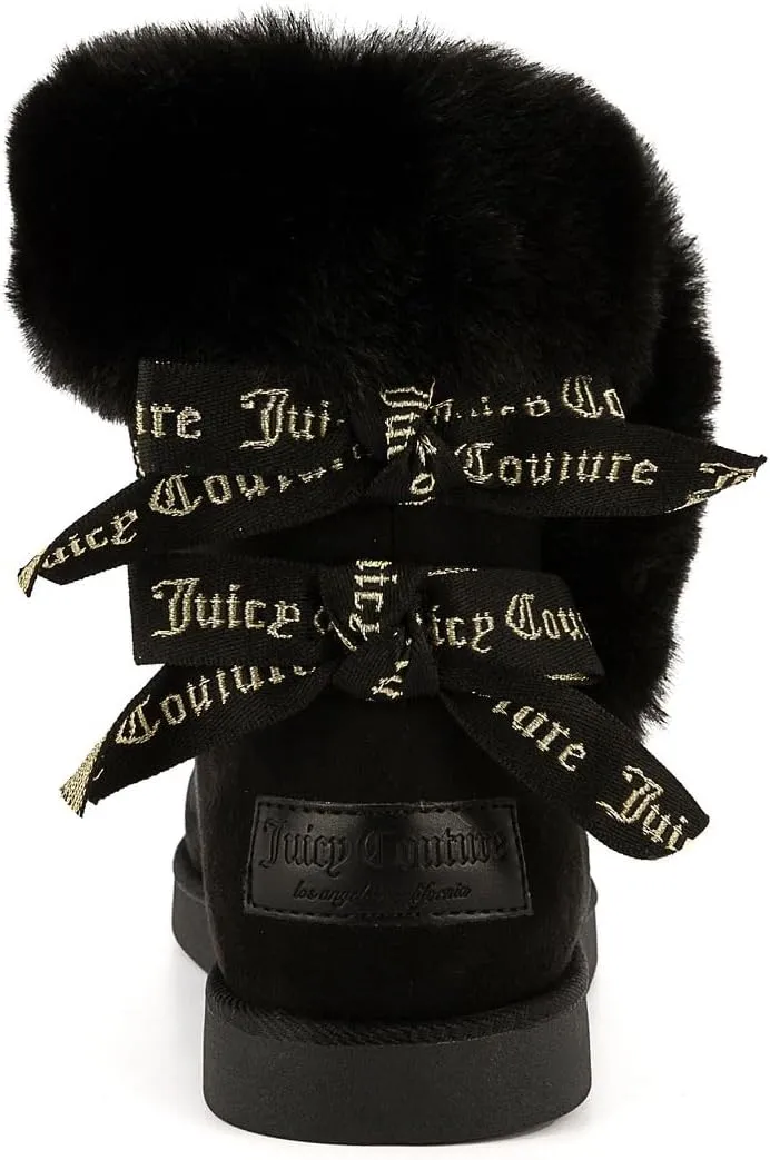 JUICY COUTURE Women's Slip On Winter Snow Boots Warm & Insulated Fur Lining Comfortable Fashion Booties