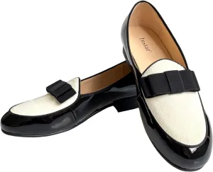 Justar Men's Leather Loafers Belgian Tuxedo Dress Shoes Slip-On Formal Prom Penny Loafers Banquet Flats