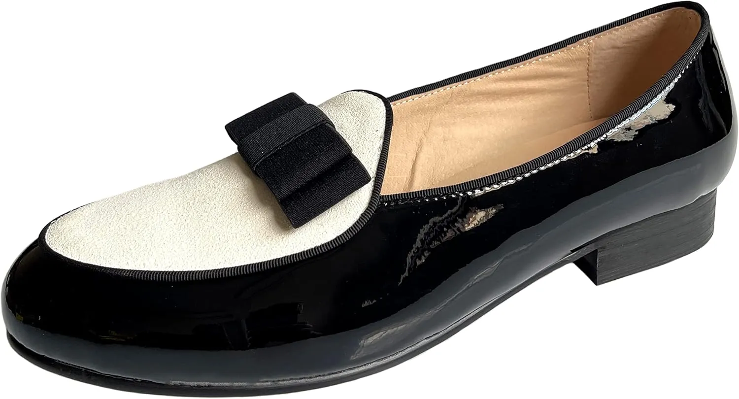 Justar Men's Leather Loafers Belgian Tuxedo Dress Shoes Slip-On Formal Prom Penny Loafers Banquet Flats