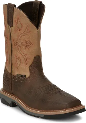 Justin Work Bolt 11" Composite Toe Men's Industrial-and-Construction-Boots, EH Rated, Oil & Slip Resistant, ASTM F2413, Cement Construction