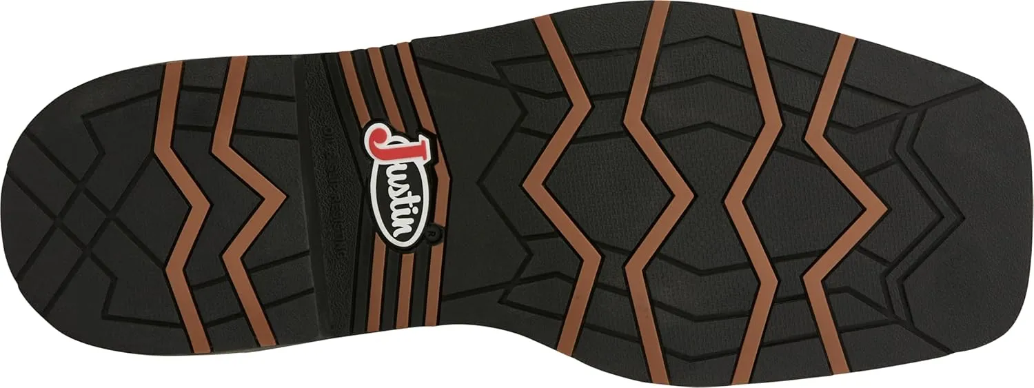 Justin Work Bolt 11" Composite Toe Men's Industrial-and-Construction-Boots, EH Rated, Oil & Slip Resistant, ASTM F2413, Cement Construction