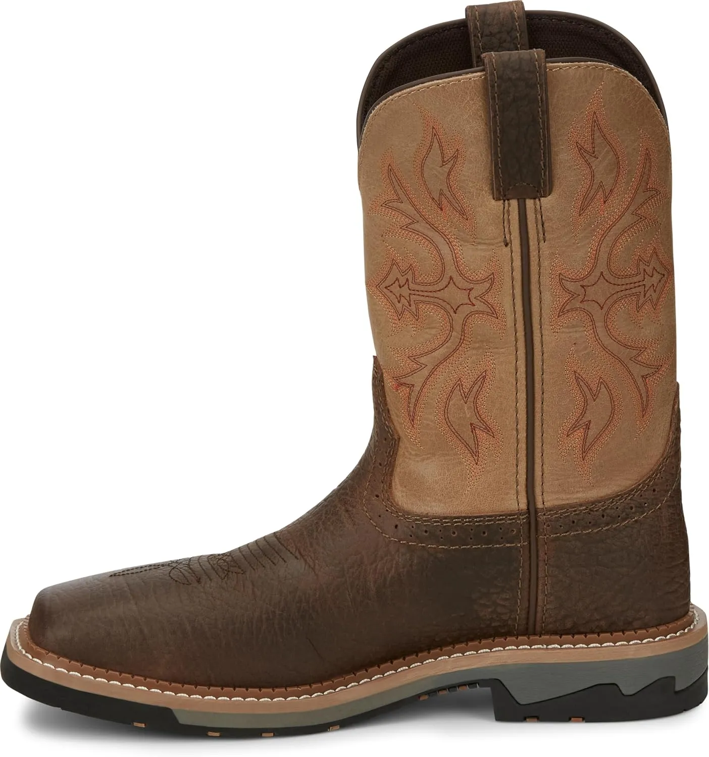 Justin Work Bolt 11" Composite Toe Men's Industrial-and-Construction-Boots, EH Rated, Oil & Slip Resistant, ASTM F2413, Cement Construction