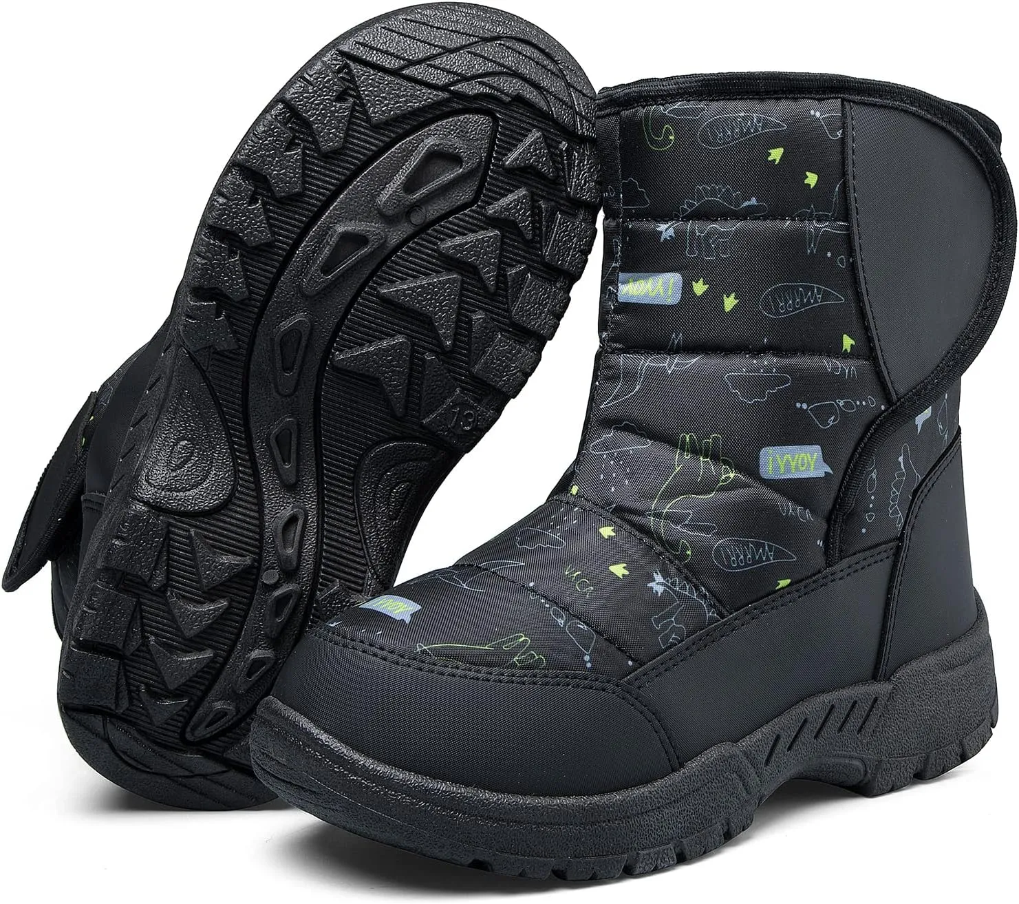 K KomForme Boys & Girls Snow Boots Warm Anti-Slip Outdoor Winter Shoes (Toddler/Little Kid/Big Kid)