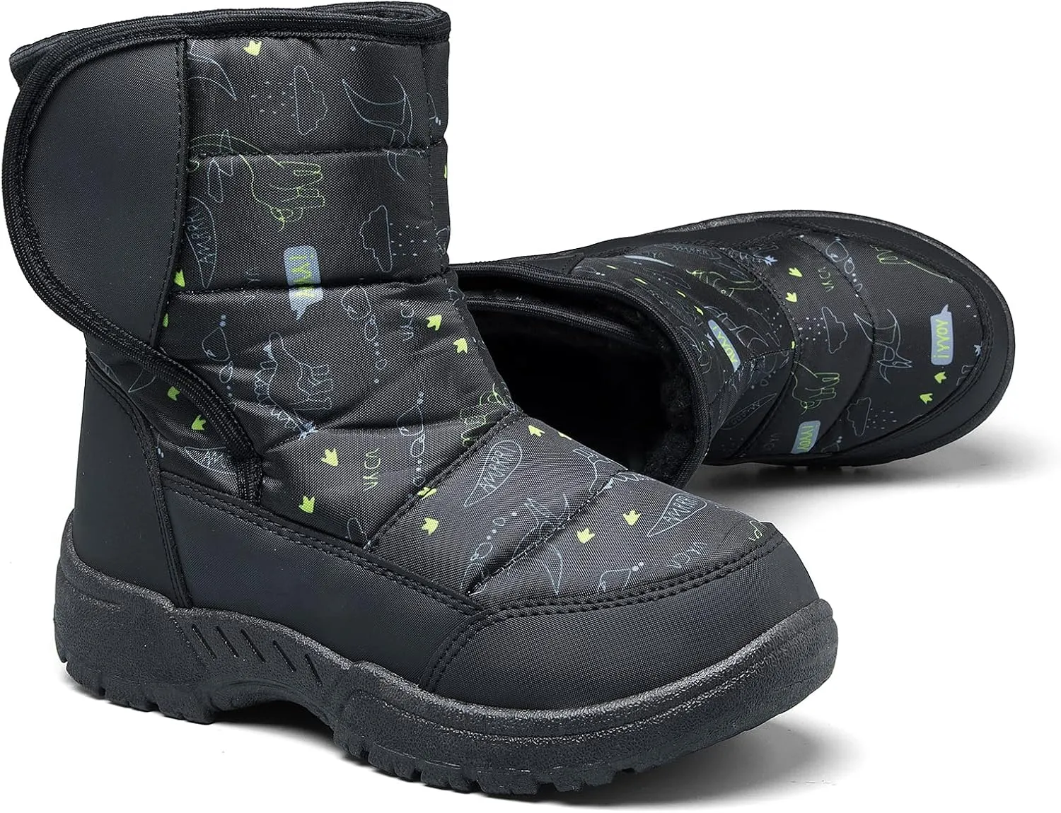 K KomForme Boys & Girls Snow Boots Warm Anti-Slip Outdoor Winter Shoes (Toddler/Little Kid/Big Kid)