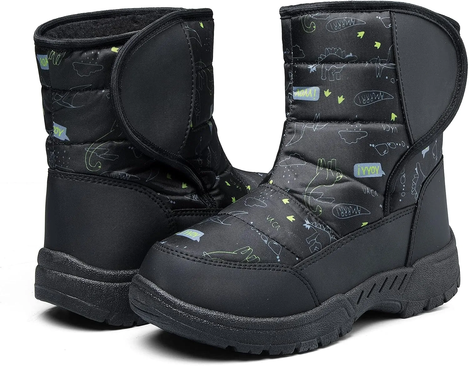 K KomForme Boys & Girls Snow Boots Warm Anti-Slip Outdoor Winter Shoes (Toddler/Little Kid/Big Kid)