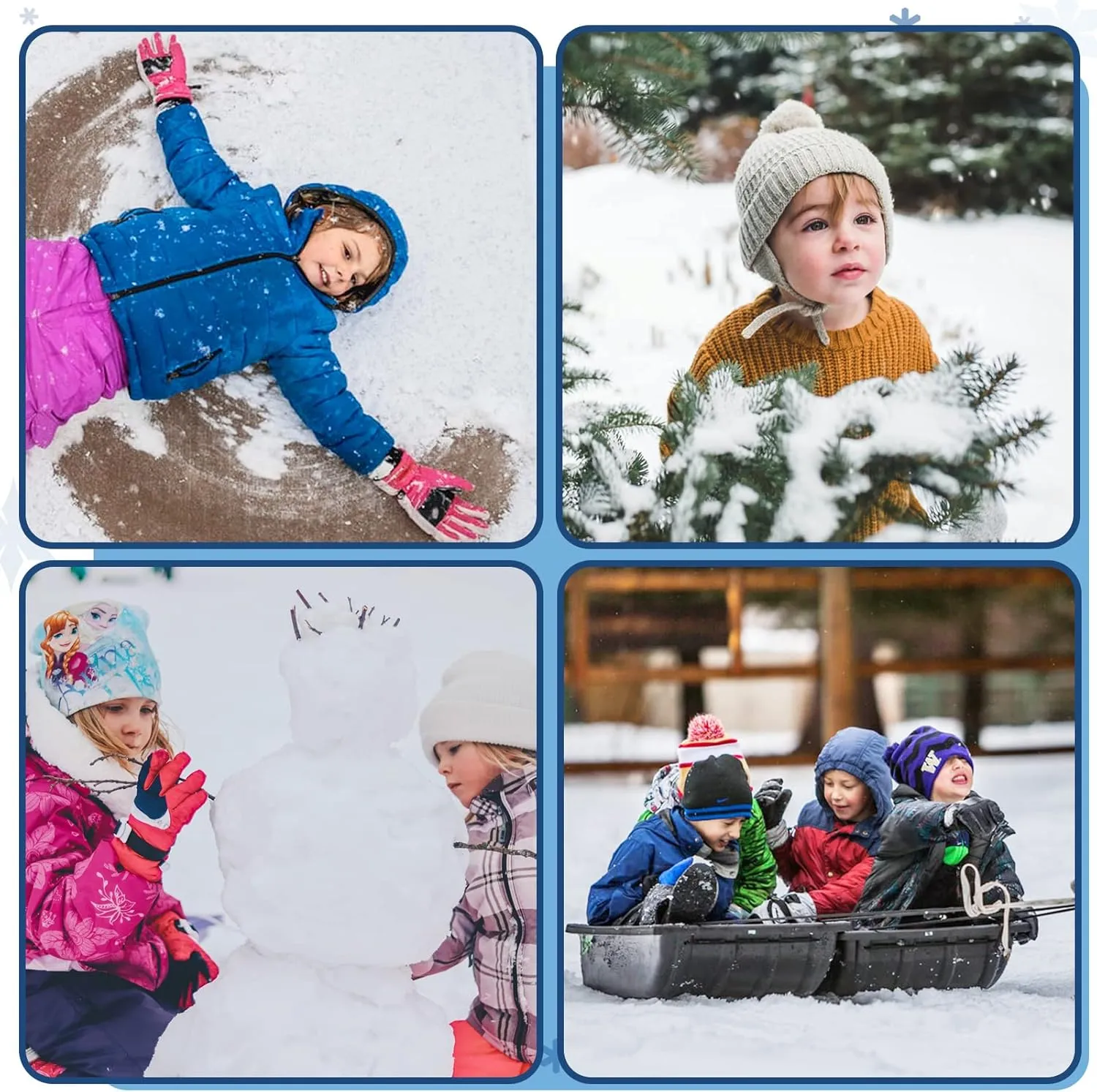 K KomForme Boys & Girls Snow Boots Warm Anti-Slip Outdoor Winter Shoes (Toddler/Little Kid/Big Kid)