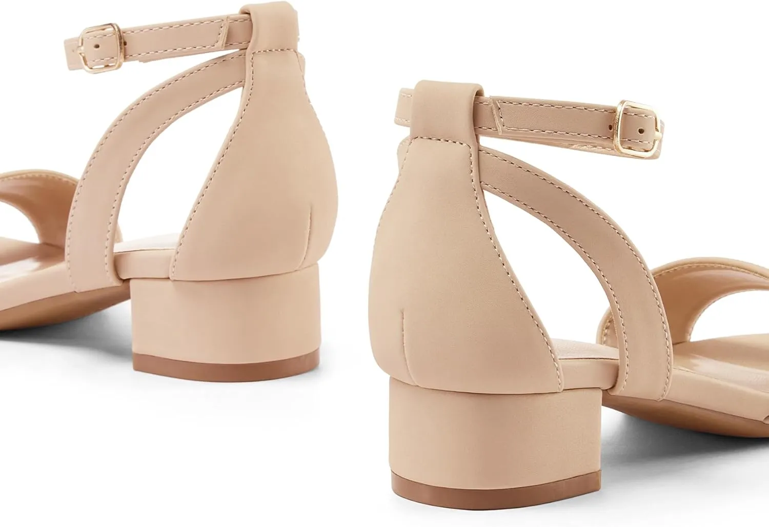 K KomForme Girls Sandals Low Chunky Heels Dress Pumps Ankle Strap Open Toe Flower Wedding Party Dress Shoes for Toddler/Little Kid/Big Kid
