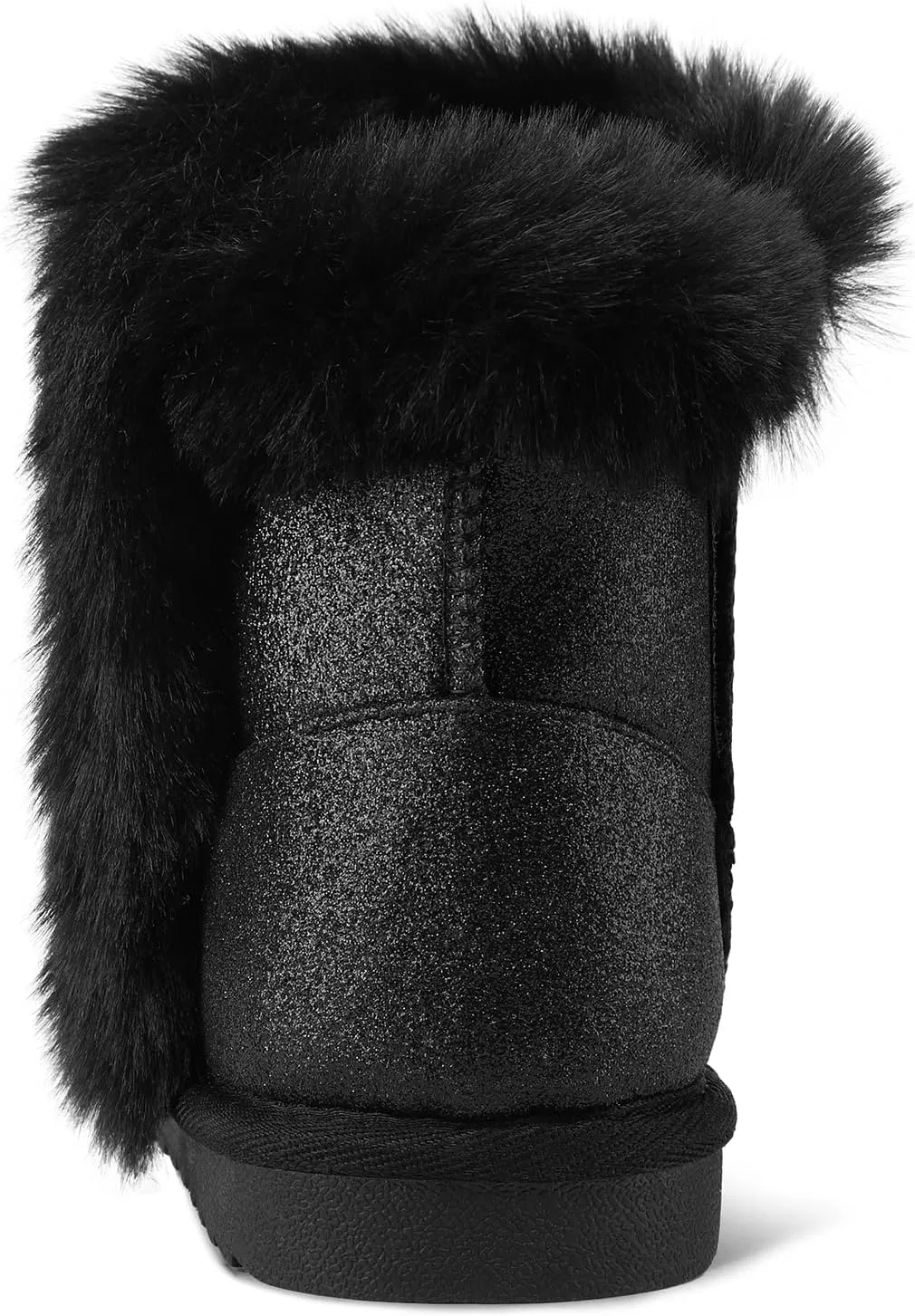 K KomForme Girls Snow Boots Warm Fur Lined Glitter Strap Winter Shoes Lightweight with Hook-and-loop(Toddler/Little Kids/Big Kids)