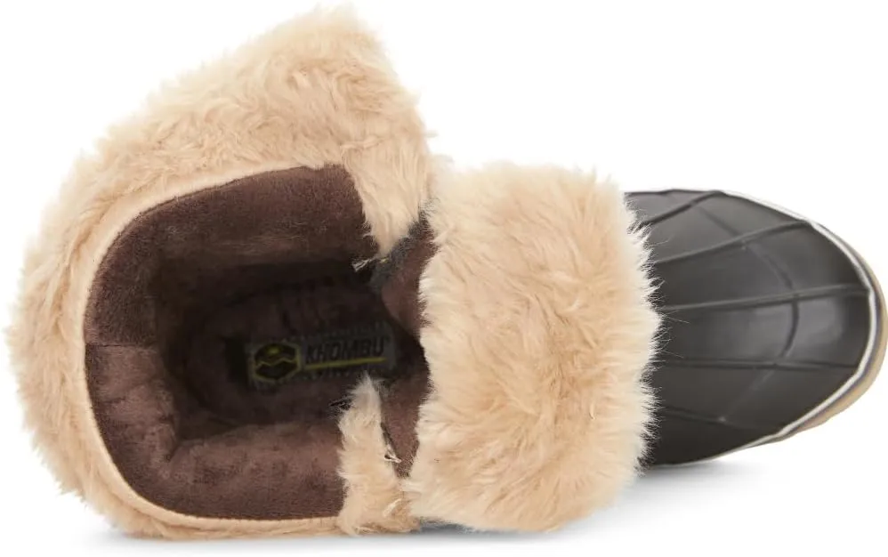 Khombu Women's K Waterproof Winter Snow Boots Nina Mid-Calf Lace-Up Rugged Non-Slip Shoes
