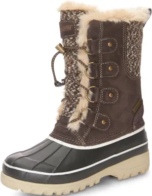 Khombu Women's K Waterproof Winter Snow Boots Nina Mid-Calf Lace-Up Rugged Non-Slip Shoes