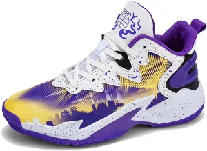 Kids Basketball Shoes Boys High-top Sports Shoes Sneakers Durable Lace-up Non-Slip Girls Running Shoes