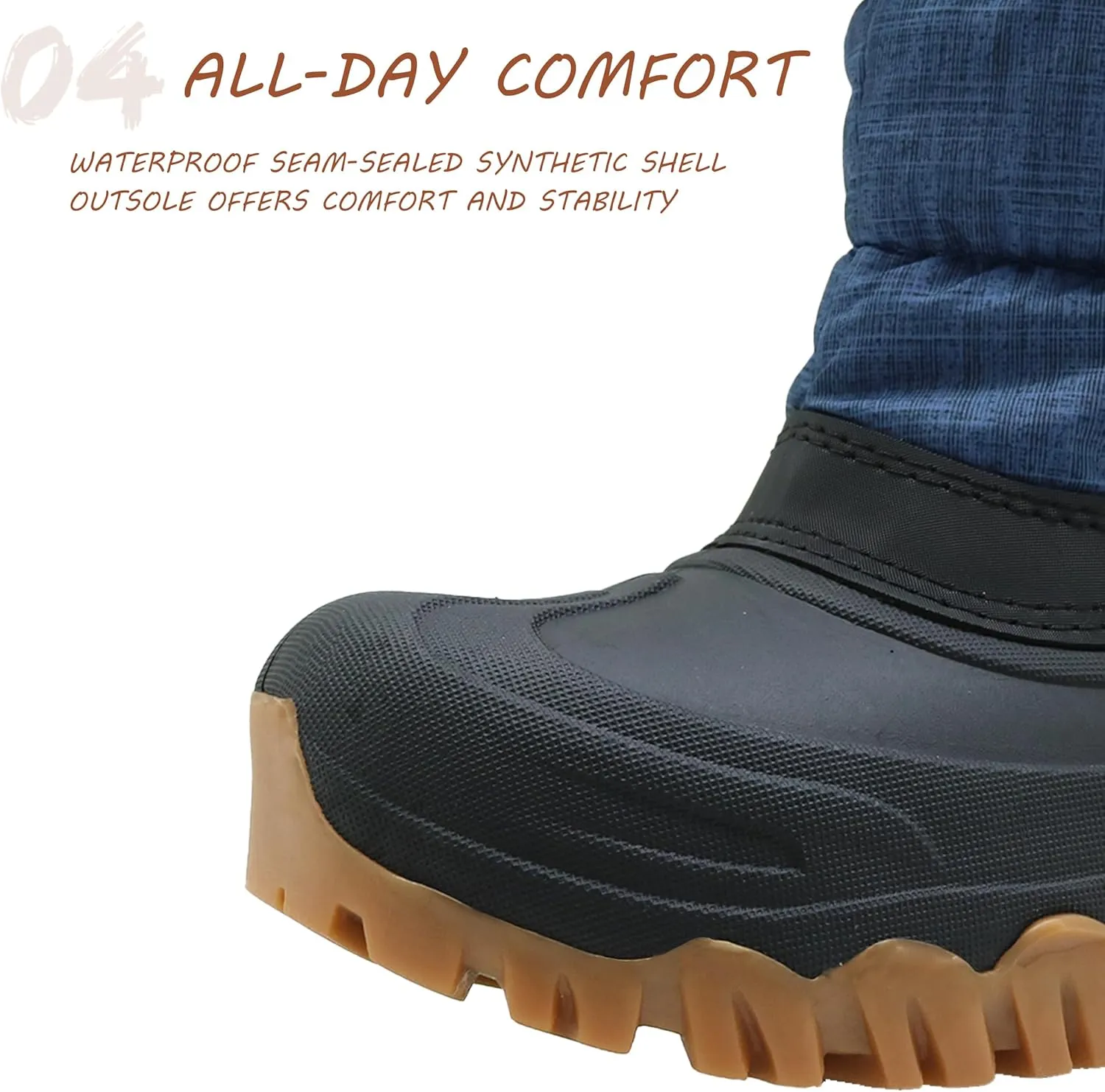 Kids Boys Girls Snow Boots Waterproof Insulated Warm Outdoor Winter Boots(Toddler/Little Kid)