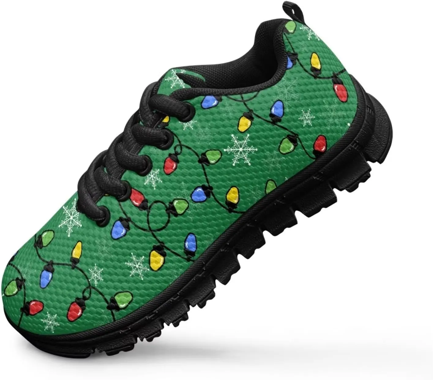 Kids Christmas Running Shoes Lightweight Breathable Mesh Sports Tennis Sneakers Anti-Skid Comfortable Casual Shoes for Boys Girls