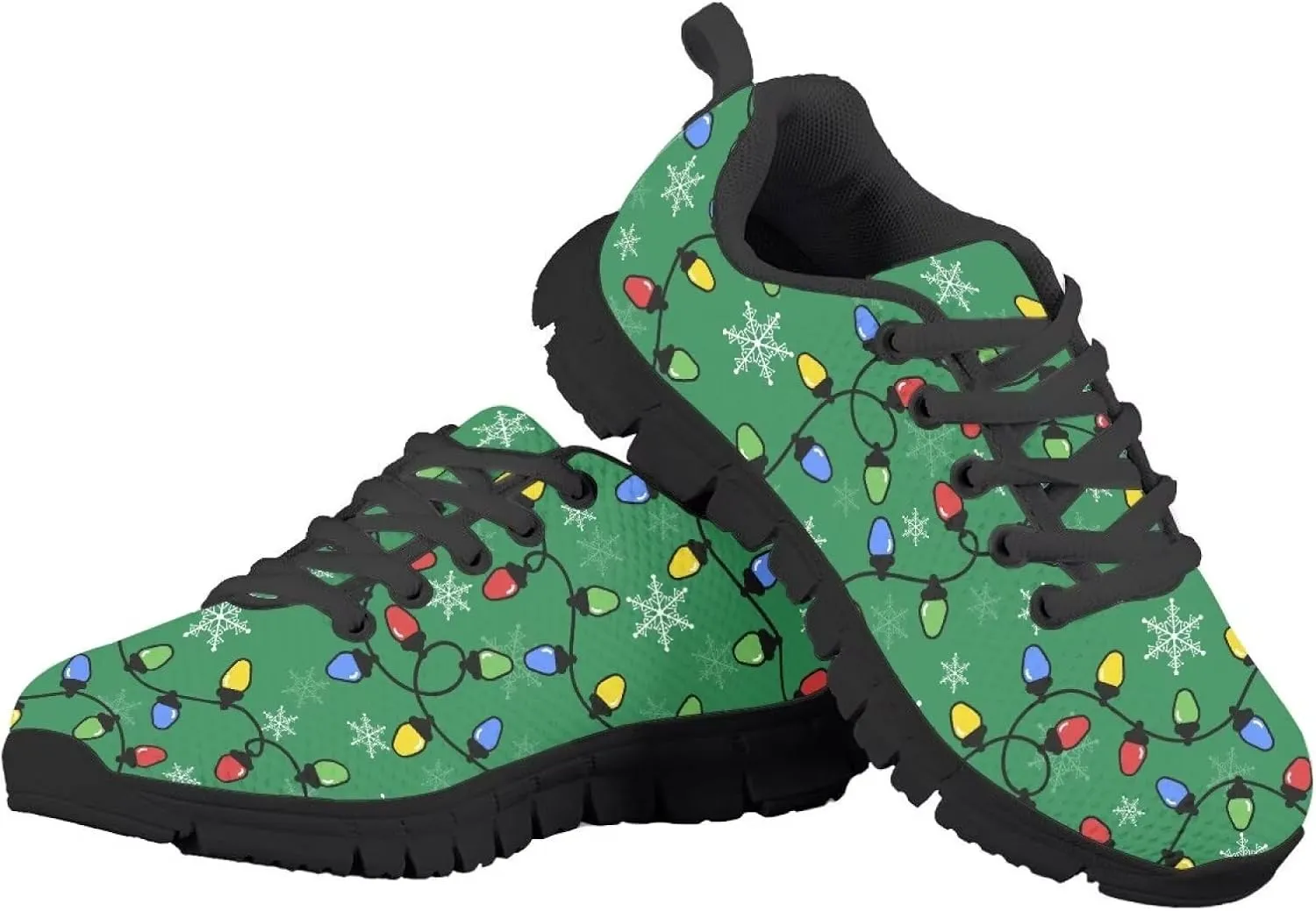 Kids Christmas Running Shoes Lightweight Breathable Mesh Sports Tennis Sneakers Anti-Skid Comfortable Casual Shoes for Boys Girls