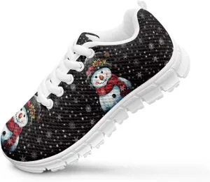 Kids Christmas Sneakers Boys Girls Lightweight Sports Running Tennis Shoes Anti-Skid Comfort Breathable Mesh Casual Shoes