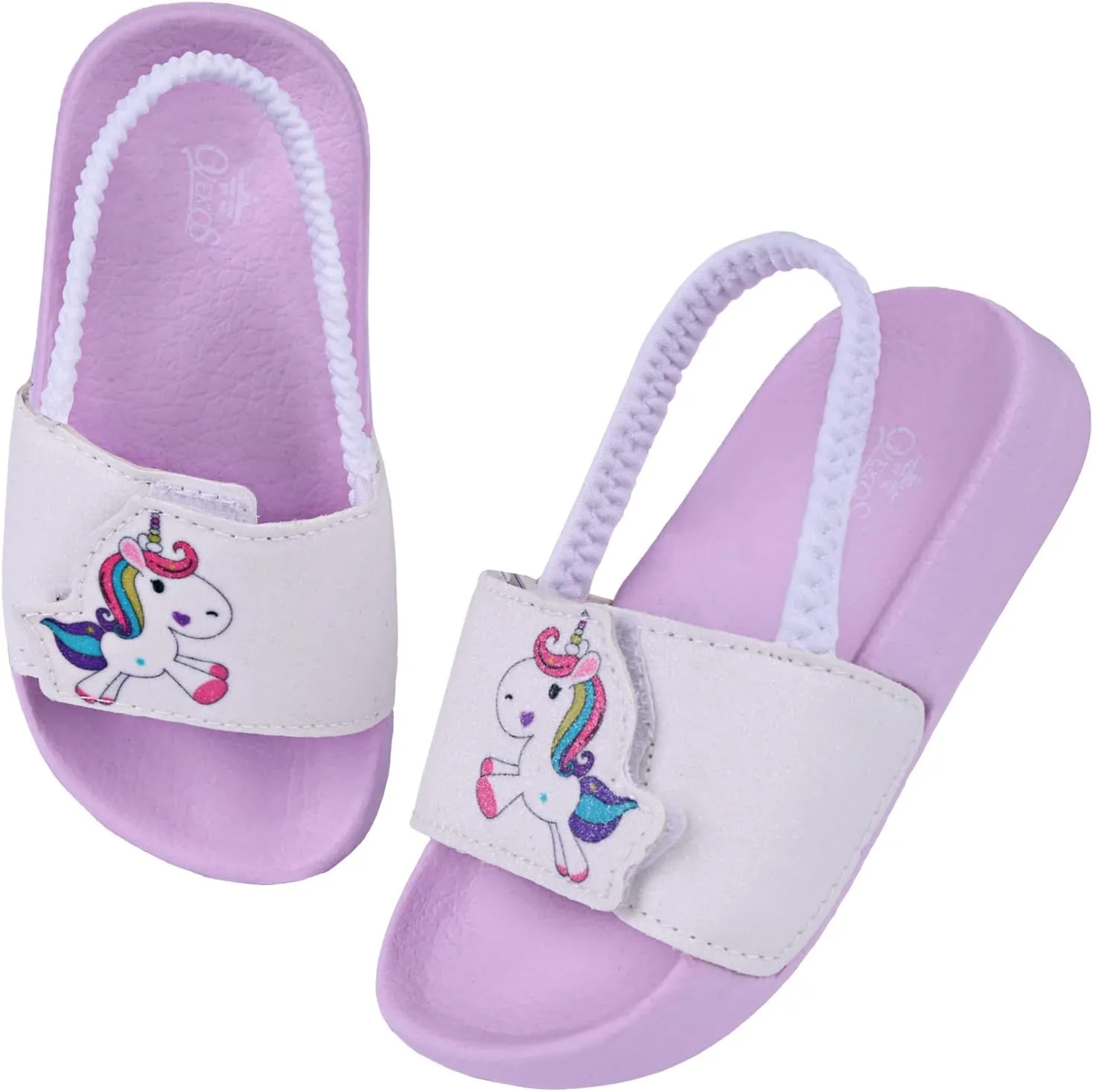 Kids Flip Flops Sandals Toddler Boys Girls Sequin Slides Shower Beach Pool Shoes Slip on Summer Slippers with Back Strap