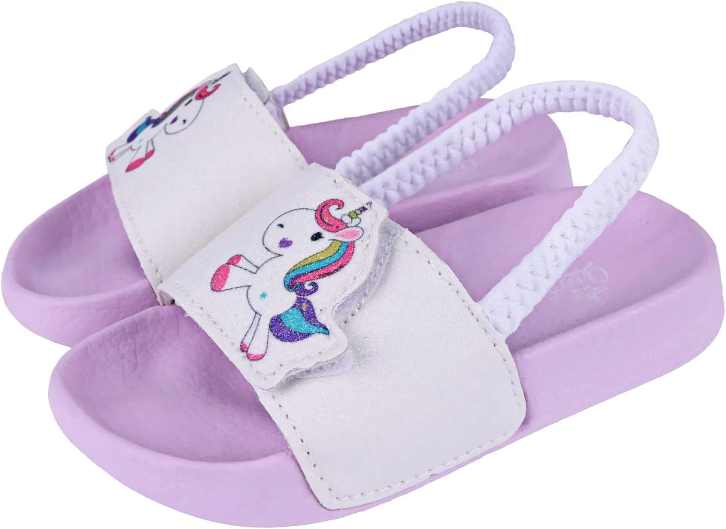 Kids Flip Flops Sandals Toddler Boys Girls Sequin Slides Shower Beach Pool Shoes Slip on Summer Slippers with Back Strap