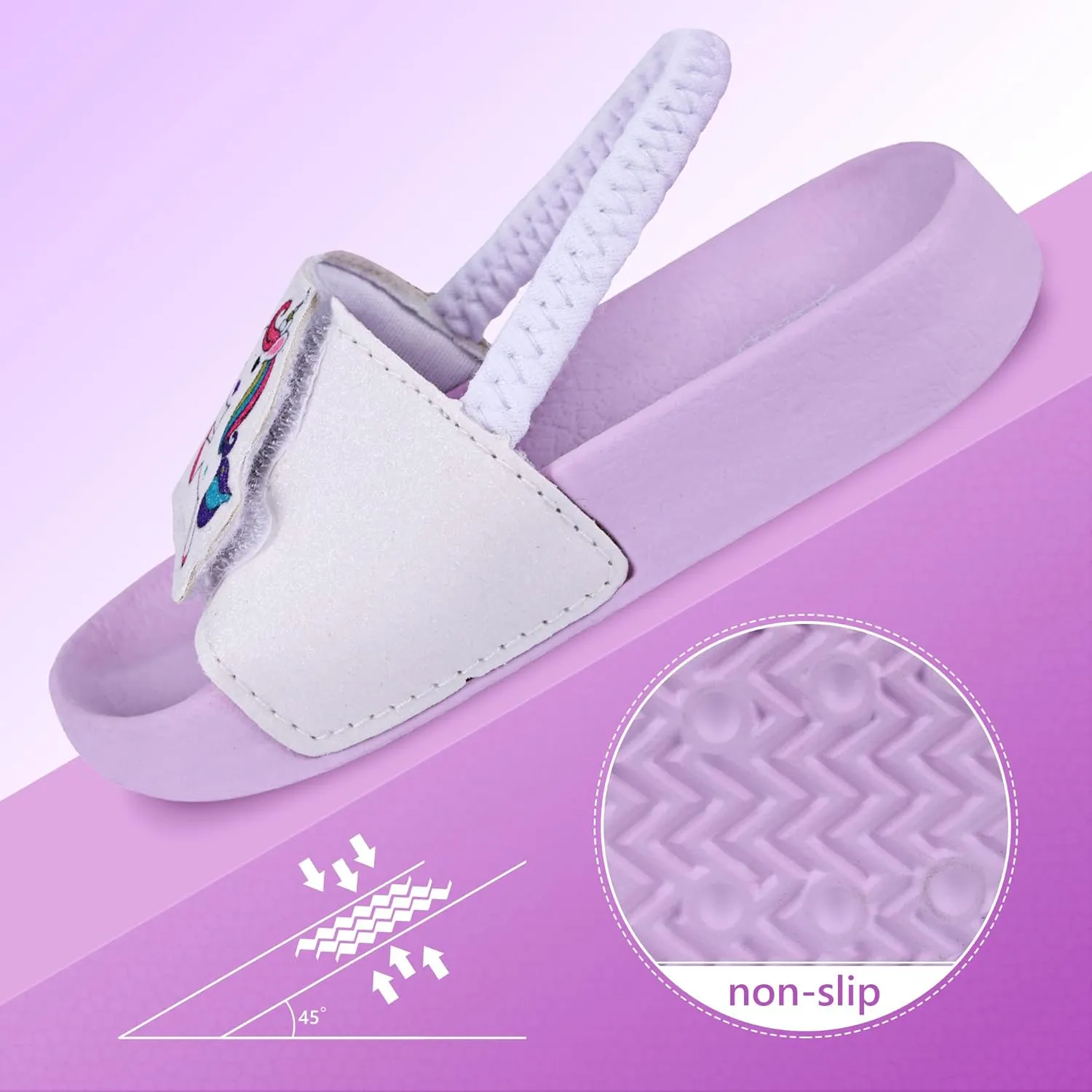 Kids Flip Flops Sandals Toddler Boys Girls Sequin Slides Shower Beach Pool Shoes Slip on Summer Slippers with Back Strap