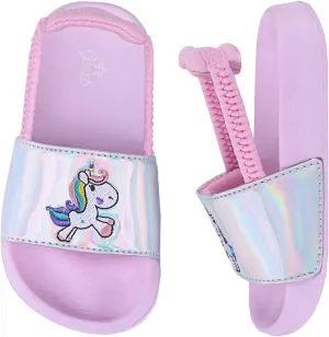 Kids Flip Flops Sandals Toddler Boys Girls Sequin Slides Shower Beach Pool Shoes Slip on Summer Slippers with Back Strap