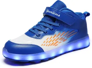 Kids Light up Shoes LED USB Charging Flashing High-top Wings Sneakers Boys Girls Trainers for Festivals Halloween Christmas New Year Party Great Gift