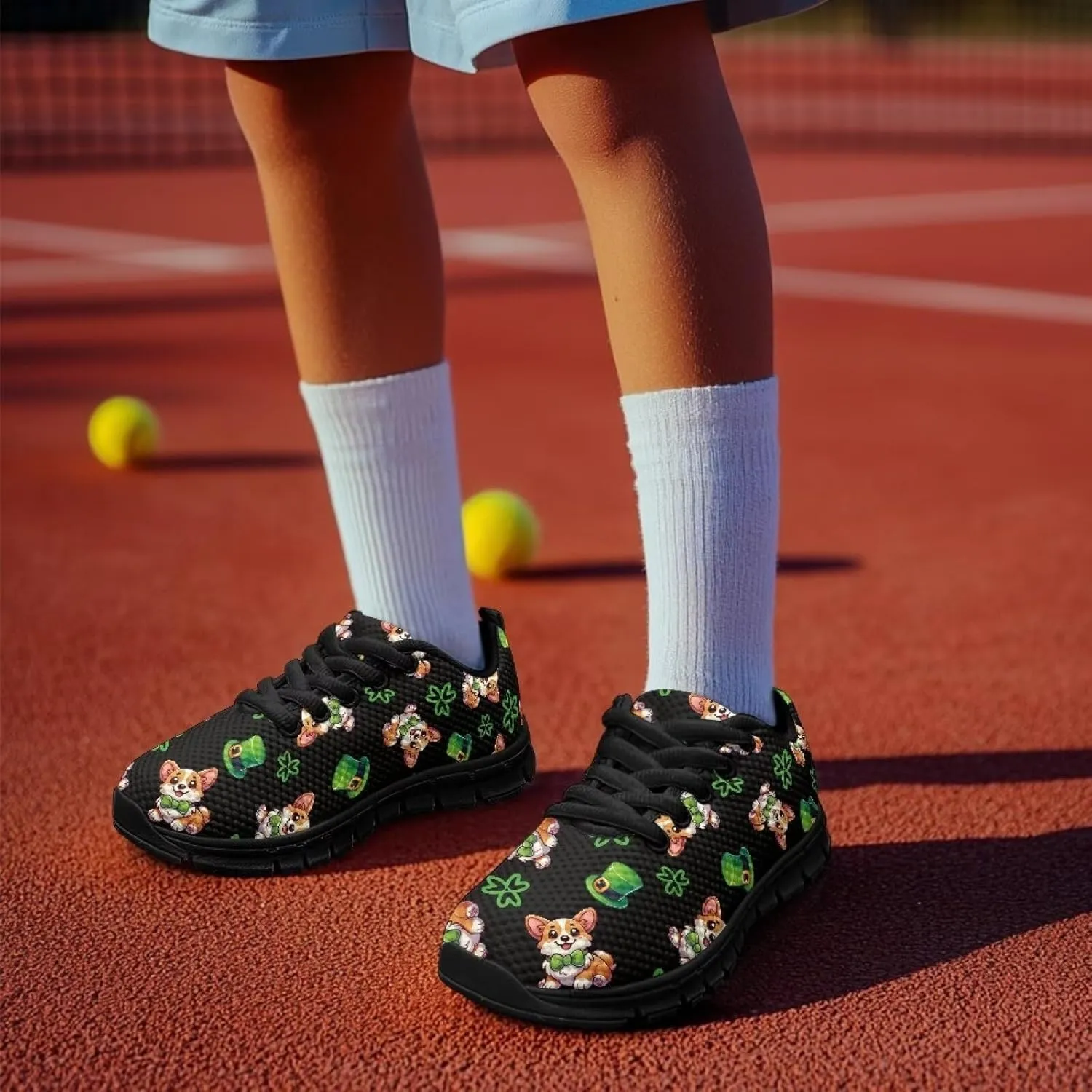 Kids Shoes for Boys Lightweight Athletic Running Shoes Toy Car Print Tennis Shoes Non Slip Breathable Mesh School Sports Sneakers
