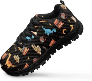 Kids Shoes for Boys Lightweight Athletic Running Shoes Toy Car Print Tennis Shoes Non Slip Breathable Mesh School Sports Sneakers