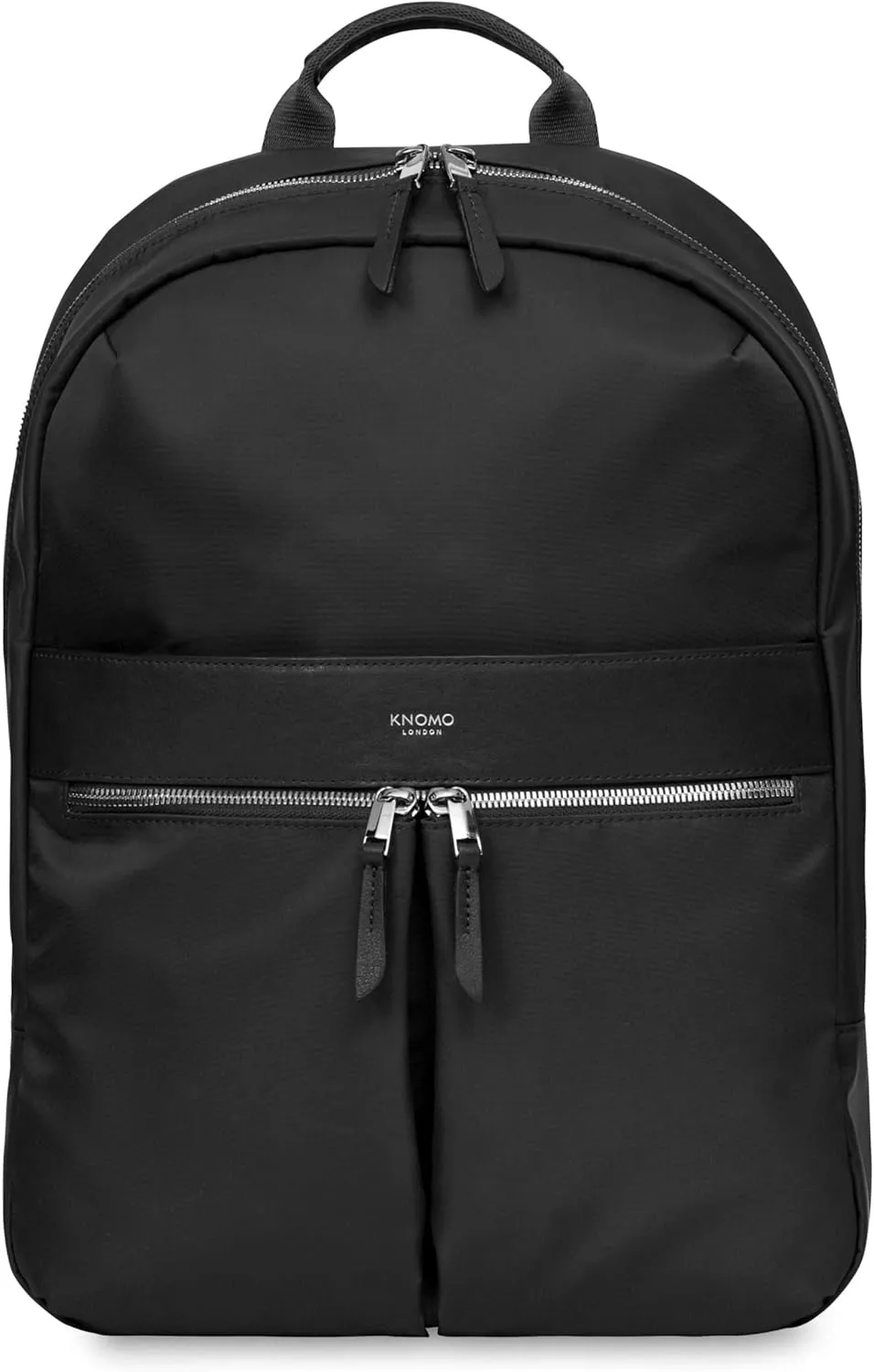 KNOMO Beauchamp Womens 14" Laptop Bag Computer Backpack for Work, College, Travel Daypack Purse, Black with Silver Zip