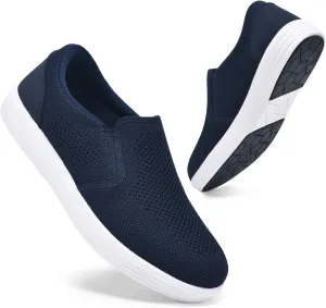 konhill Men's Slip on Shoes, Casual Breathable Boat Sneakers with Arch Support Lightweight Mesh Beach Loafers for Driving Walking Skate