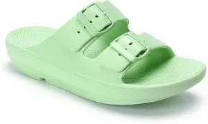 Kricely Women and Men Wide Width Recovery Sandals Plantar Fasciitis Arch Support Orthotic Slides Adjustable Double Buckle Thick Sole Slippers Reduces Stress on Feet Joints & Back Post-Exercise