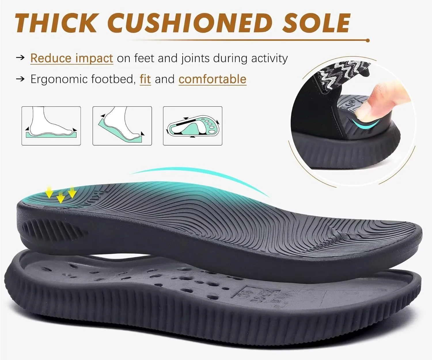 KuaiLu Womens Orthopedic Walking Sandals Recovery Sport Outdoor Hiking Water Sandles Thick Athletic Cushion Adjustable Leather Strap Sandals with Comfortable Plantar Fasciitis Arch Support