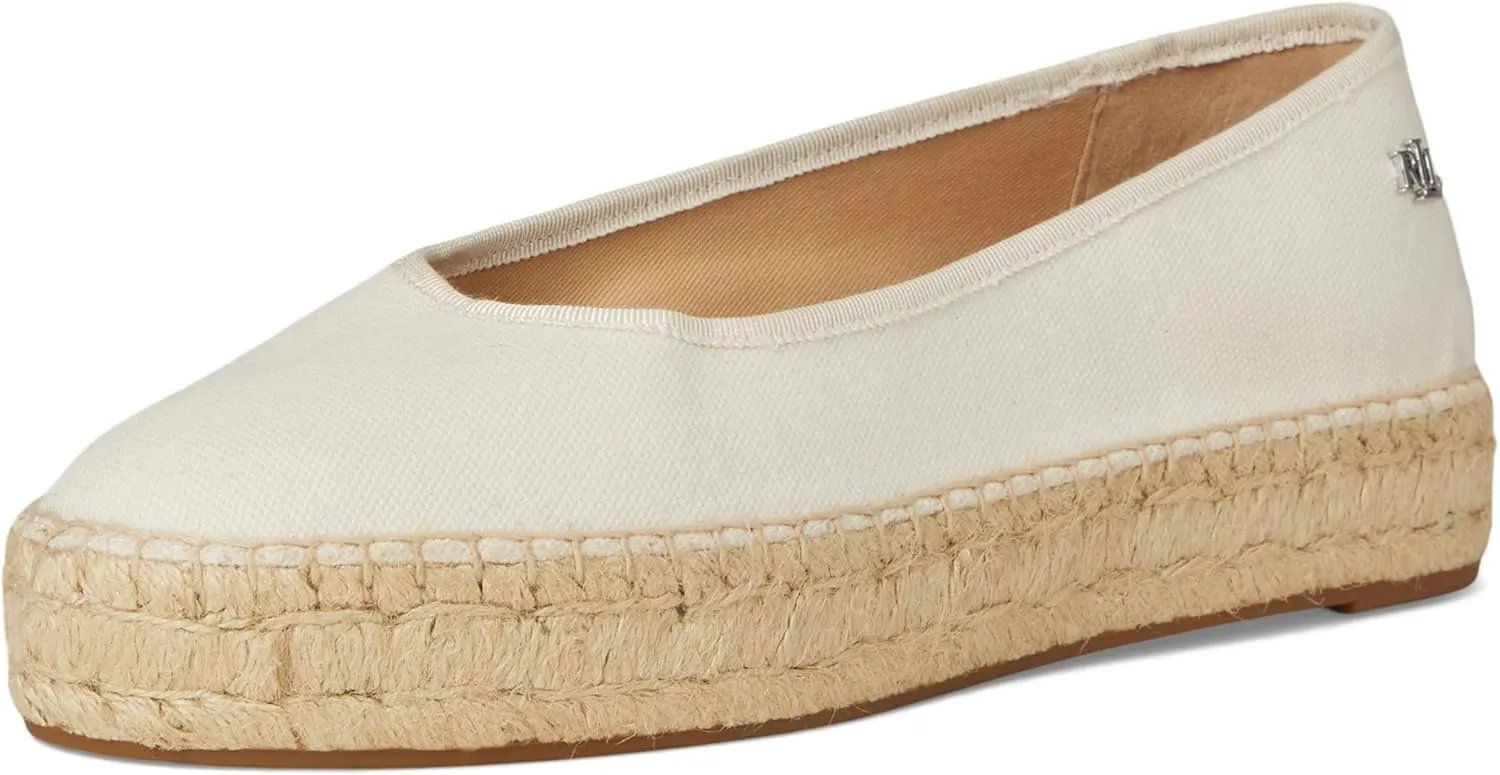Lauren Ralph Lauren Women's Luize Canvas Ballet Espadrille Flat