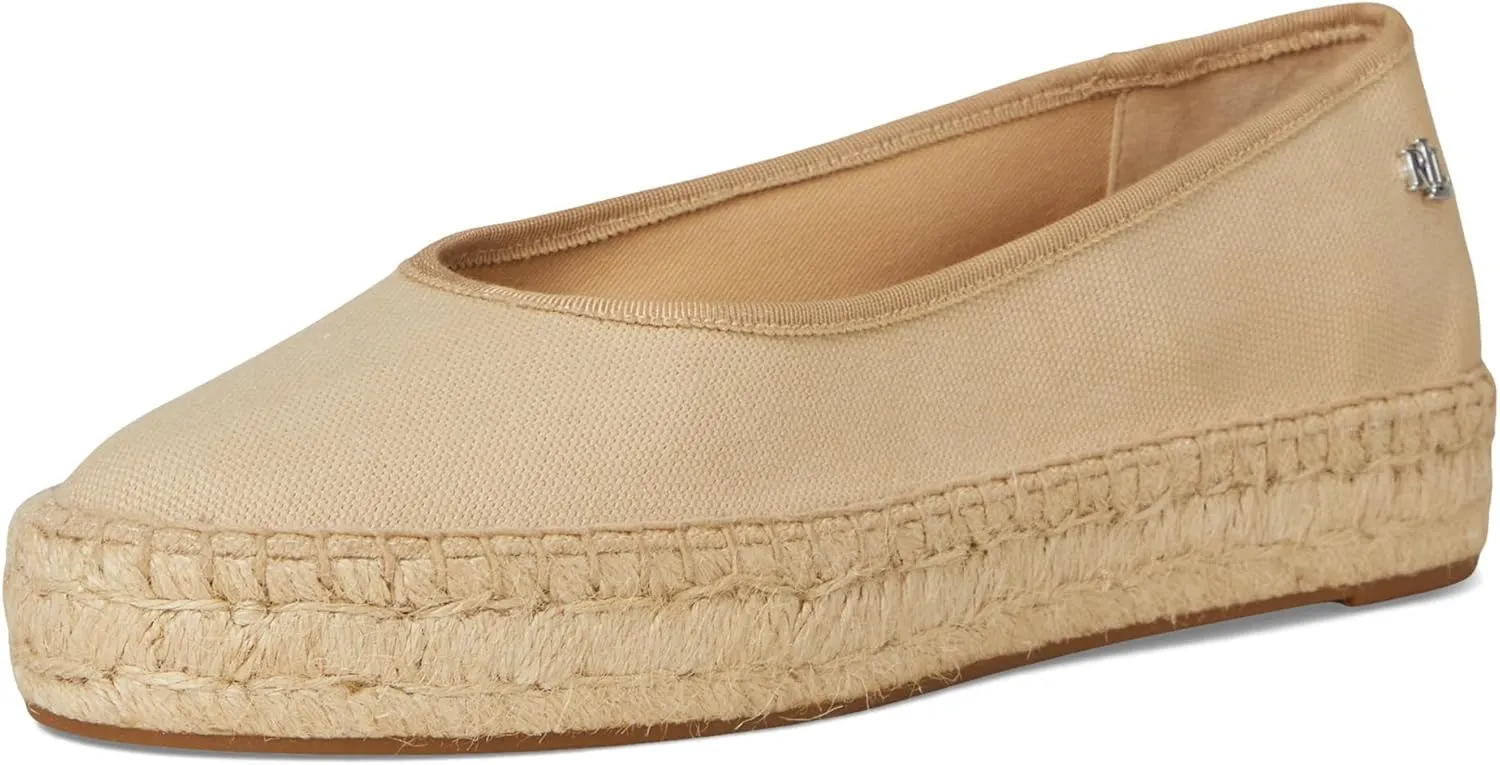 Lauren Ralph Lauren Women's Luize Canvas Ballet Espadrille Flat