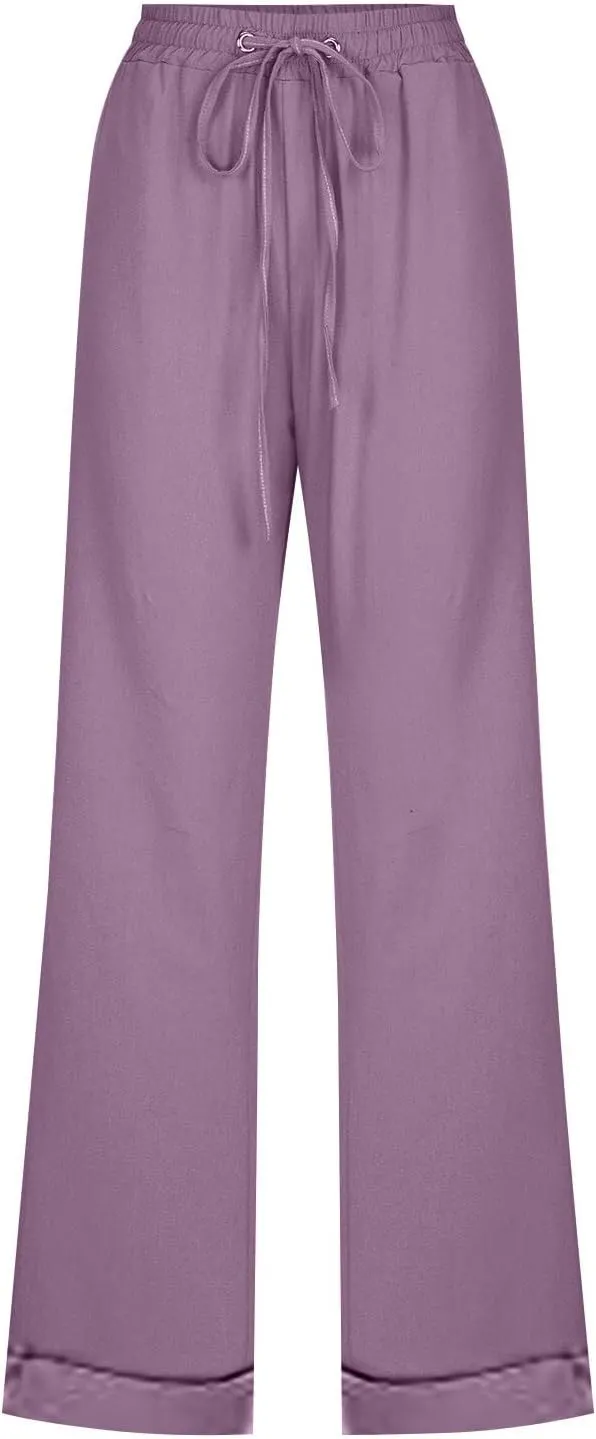 Linen Clothing for Women Linen Clothing Linen Loose Casual Drawstring Wide Leg Linen Trousers Women Linen Outfit Women