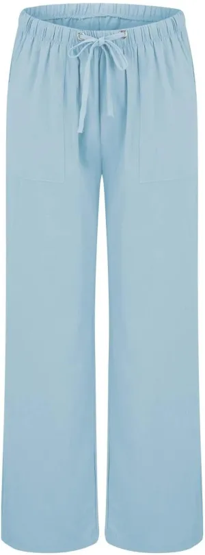 Linen Summer Pants Women Casual Elastic High Waisted Wide Leg Loose Comfy Trousers with Pockets Linen Clothing