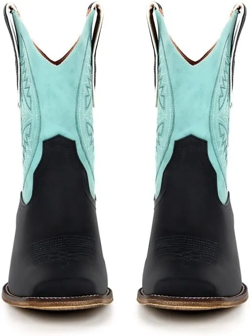 LISHAN Women's Square Toe Western Cowgirl Cowboy Boots