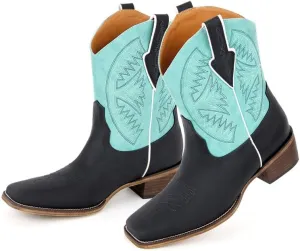 LISHAN Women's Square Toe Western Cowgirl Cowboy Boots