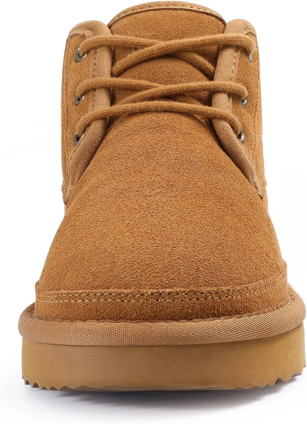 Litfun Fur Lined Ankle Boots for Women Genuine Suede Mini Booties Short Lace Up Snow Boots