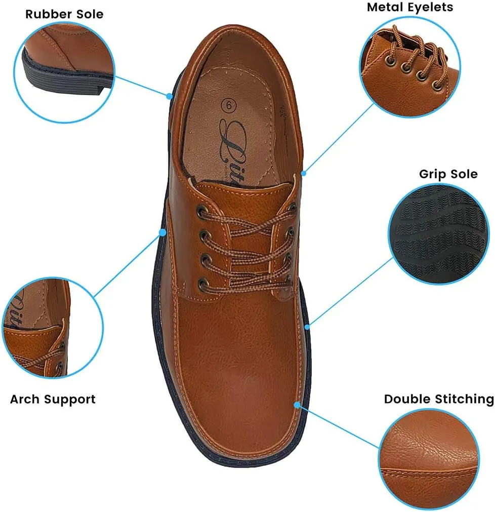 Lito Children's Wear Boys Dress Shoe - Lace Up Communion - Wedding, Graduation, Formal Matte Shoe