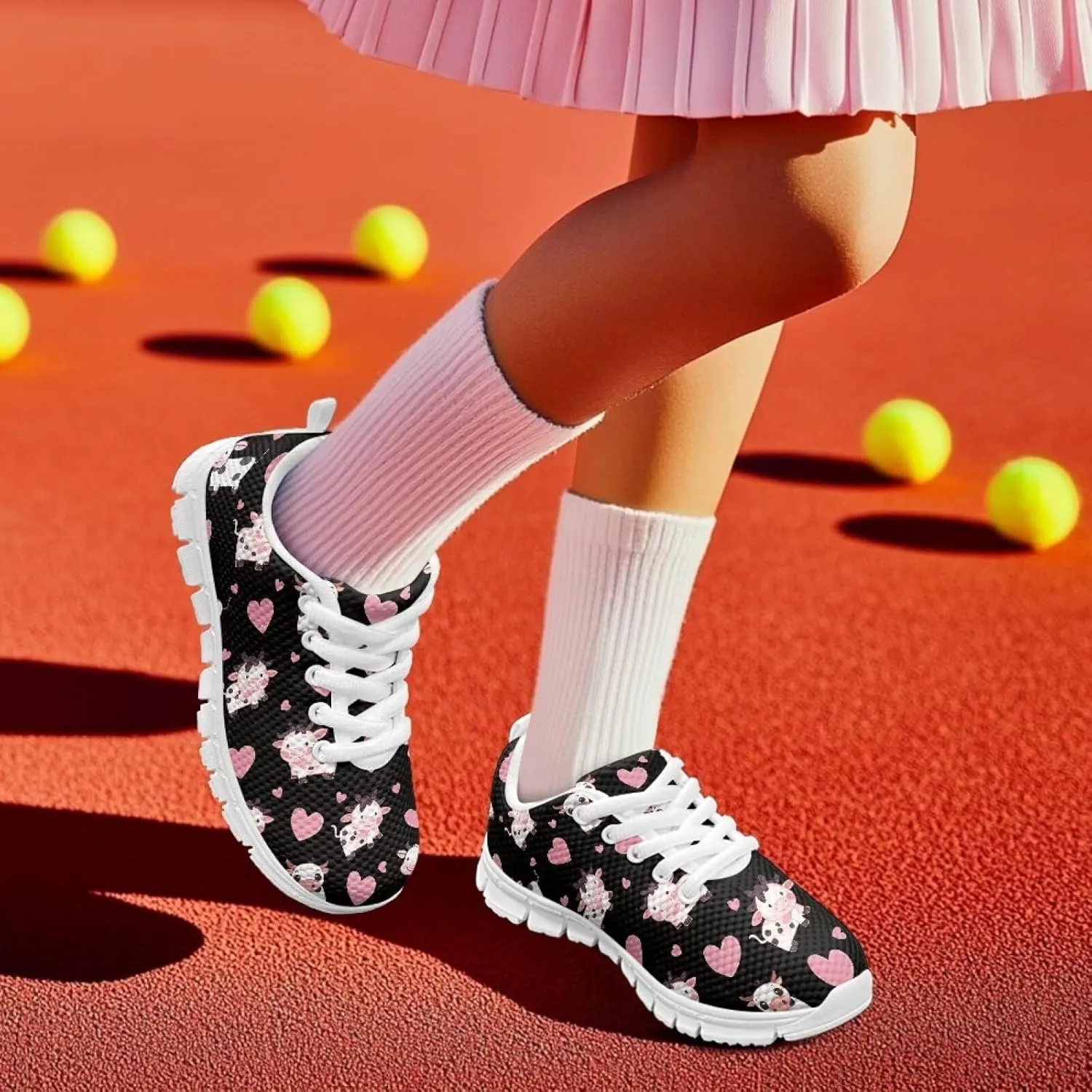 Little Big Kids Tennis Shoes for Boys Girls Mesh Sneakers Lightweight Non Slip Sports Running Shoes Casual Walking Shoes US11-5