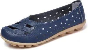 Loafer Casual Flats for Women Penny Comfort Slip On Shoes Wide Width Walking Orthopedic Loafers Comfortable Moccasins Breathable Lightweight Round Toe Nurse Loafer Driving Walking Flat Work Shoes