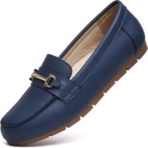 Loafers for Women Business Casual Work Shoes Comfortable & Lightweight Leather Womens Dress Penny Loafers Flats Slip On Shoes