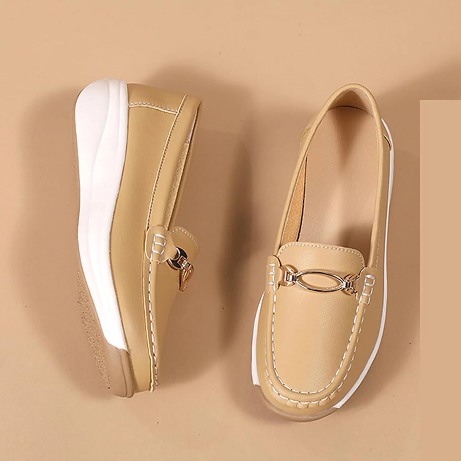 Loafers for Women Casual Moccasins Women's Comfortable & Lightweight Penny Loafers Slip On Soft Sole Dress Shoes