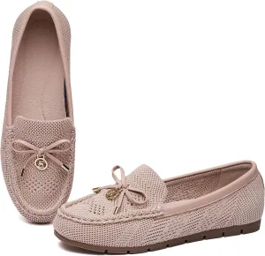 Loafers for Women Comfortable Knit Slip-On Shoes-Breathable Lightweight Driving Walking Mesh Flats for Work Office Comfort
